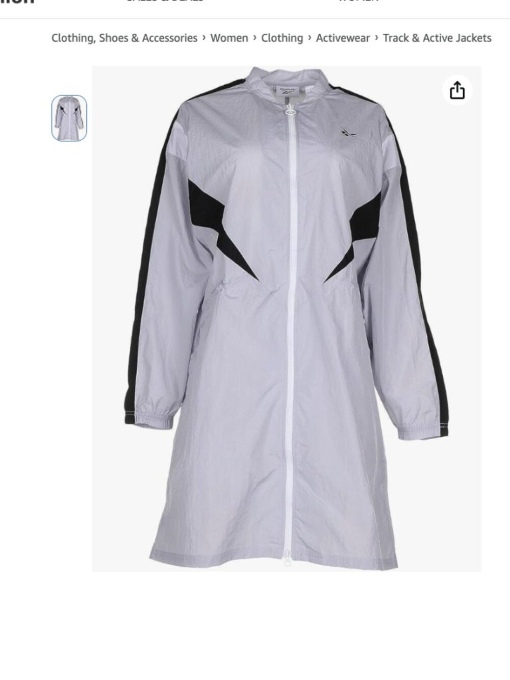Reebok Womens Studio Long Woven Jacket